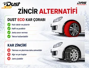 Kar Çorabı Uyumlu 285 40 Lastik R19 Jant Ölçülerine Uyumlu Yüksek Kaliteli Zincir Muadili Ürün Dust Parça thumb 3