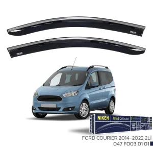 Niken Ford Uyumlu Courier 2014+ Kromlu Cam Rüzgarlığı 2'Li