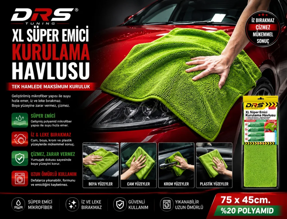 Kurulama Havlusu XL Süper Emici 45X75CM