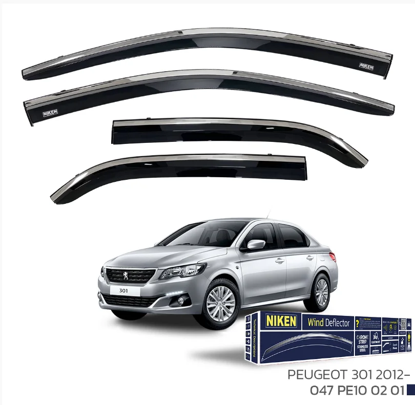Niken Peugeot Uyumlu 301 2012+ Kromlu Cam Rüzgarlığı 4'Lü