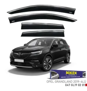 Niken Opel Uyumlu Grandland X 2018+ Kromlu Cam Rüzgarlığı 4'Lü