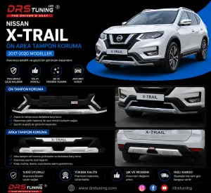 Nissan X-Trail Uyumlu Ön Arka Tampon Koruma (2017-2020)