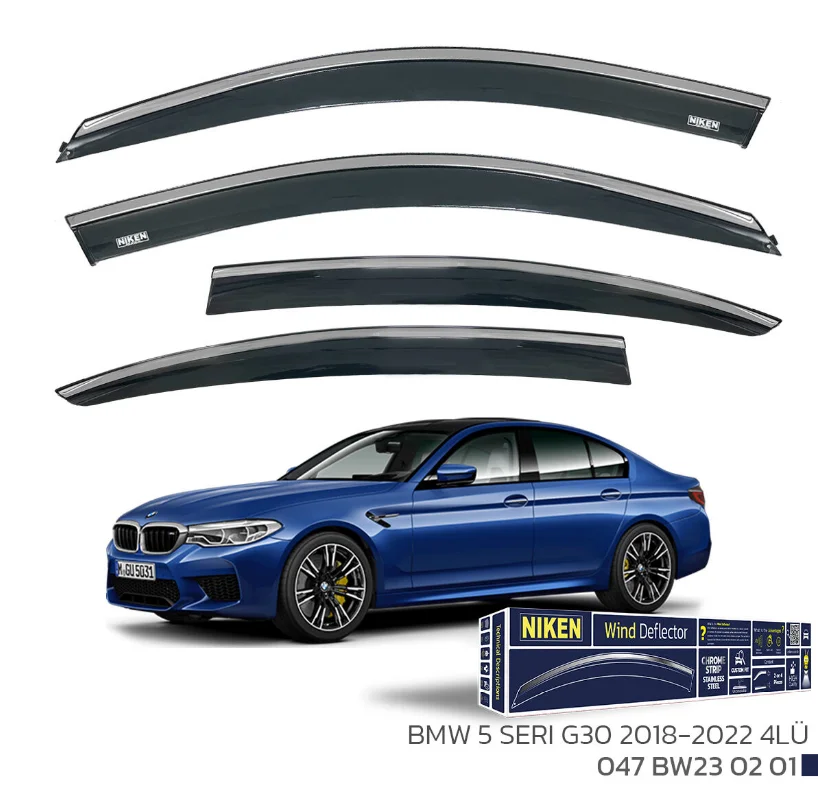 Niken BMW Uyumlu 5 Serisi G30 2018+ Kromlu Cam Rüzgarlığı 4'Lü