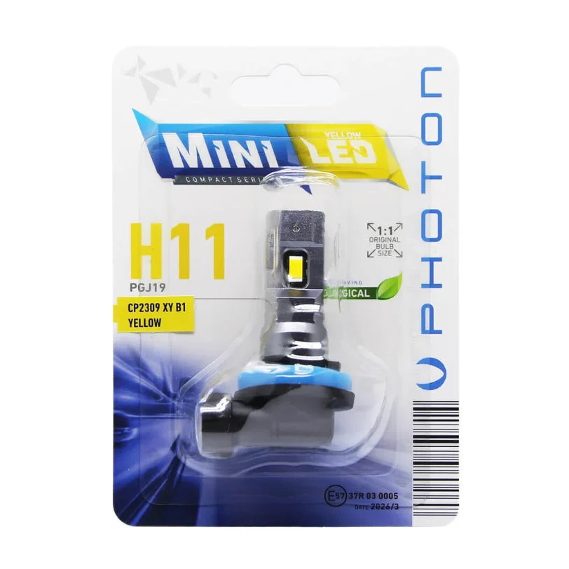 Photon Mini H8 H9 H11 H16 Yellow Sarı Compact Led 12-24V Tekli Blister