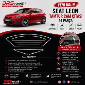 Seat Leon 2013 - 2020 Krom Cam Çerçevesi 14 Parça