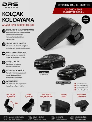 Citroen C4 2010 - 2018 / C-Quatre 2009 - Kolçak Kol Dayama Siyah