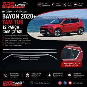 Hyundai Bayon 2021+ Krom Cam Çerçevesi 12 Parça