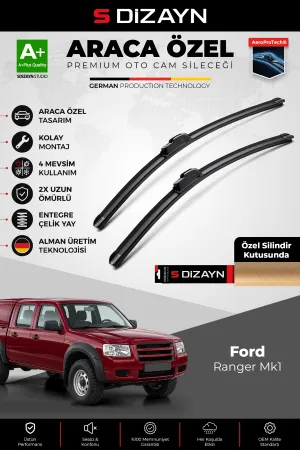 S-Dizayn Ford Ranger Mk1 Ön Cam Silecek Seti 1999-2011 Premium Araca Özel 45-45 Cm A+ Kalite AOCS-17