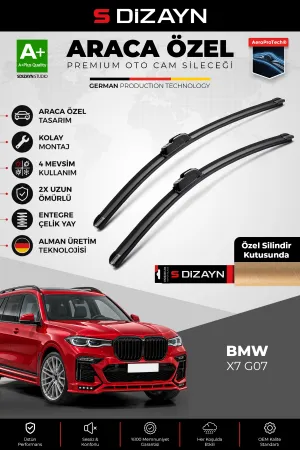S-Dizayn Bmw X7 G07 Ön Cam Silecek Seti 2019 Üzeri Premium Araca Özel 65-50 Cm A+ Kalite Aocs-1825