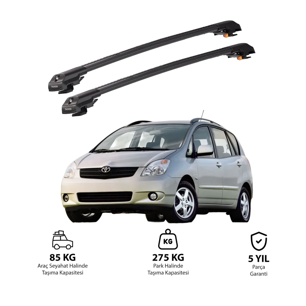 TOYOTA COROLLA VERSO 2002-2003 TRX1 Thunder Carrier Kilitli Ara Atkı Siyah