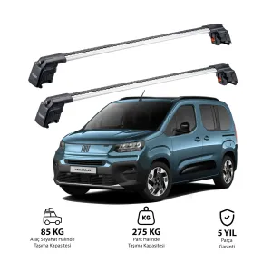 FIAT DOBLO 2024 - Sonrası TRX2 Thunder Carrier Kilitli Ara Atkı Gri thumb 2