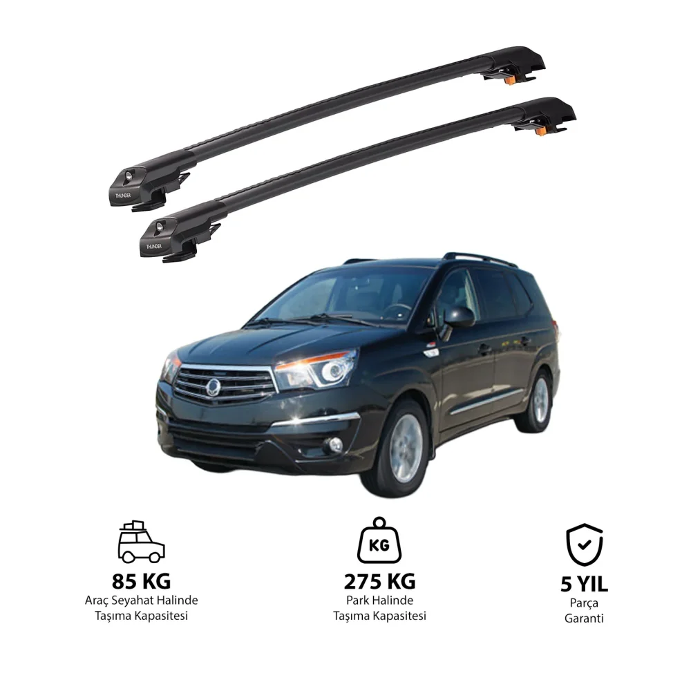 SSANGYONG RODIUS 2004-2012 TRX1 Thunder Carrier Kilitli Ara Atkı Siyah