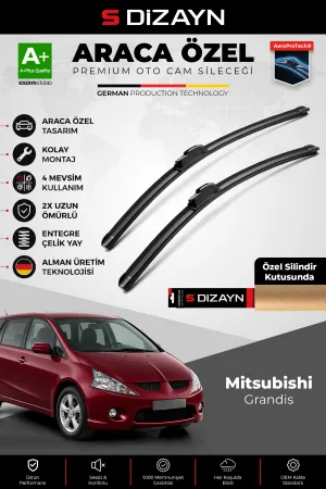 S-Dizayn Mitsubishi Grandis Ön Cam Silecek Seti 2003-2011 Premium Araca Özel 70-55 Cm A+ Kalite Aocs