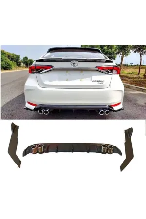 Toyota Corolla Arka Tampon Difüzör Ve Flap Takımı Sedan 3 Parça 2019+