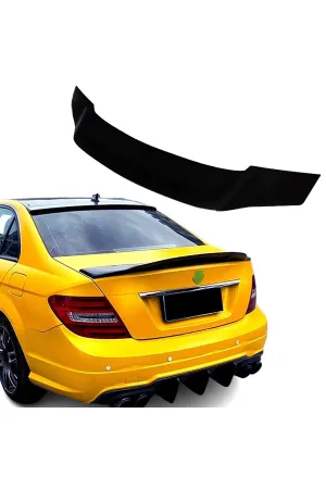 Mercedes w204 psm bagaj üstü spoiler siyah boyalı 2007 / 2013 thumb 3