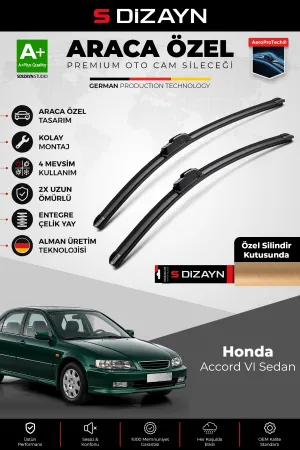 S-Dizayn Honda Accord Vi, Cg, Ck Sedan Ön Cam Silecek Seti 1998-2003 Premium Araca Özel 55-48 Cm A+