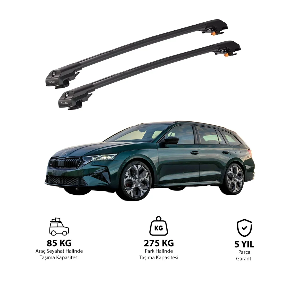Skoda Octavia Scout 2019-2025 TRX2 Thunder Carrier Ara Atkı Gri