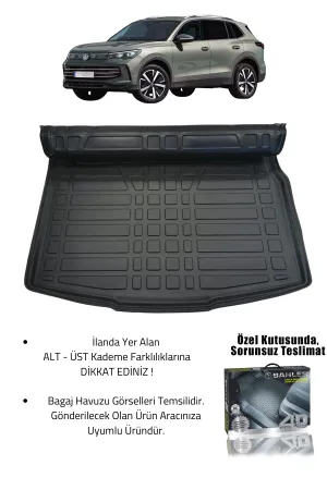 Sahler Tiguan 2024+ Uyumlu 4.5D Premium Havuzlu Paspas ve Liner Marka 3D ALT Bagaj Havuzu - Görsel 2
