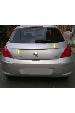 Peugeot 308 2008-2013 Krom Bagaj Üst Çıtası Aksesuarı P. Çelik