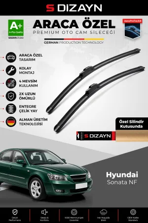 S-Dizayn Hyundai Sonata Nf Ön Cam Silecek Seti 2004-2010 Premium Araca Özel 60-50 Cm A+ Kalite Aocs-