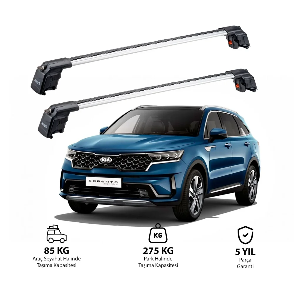 KIA SORENTO 2021 ve Sonrası TRX2 Thunder Carrier Ara Atkı Gri