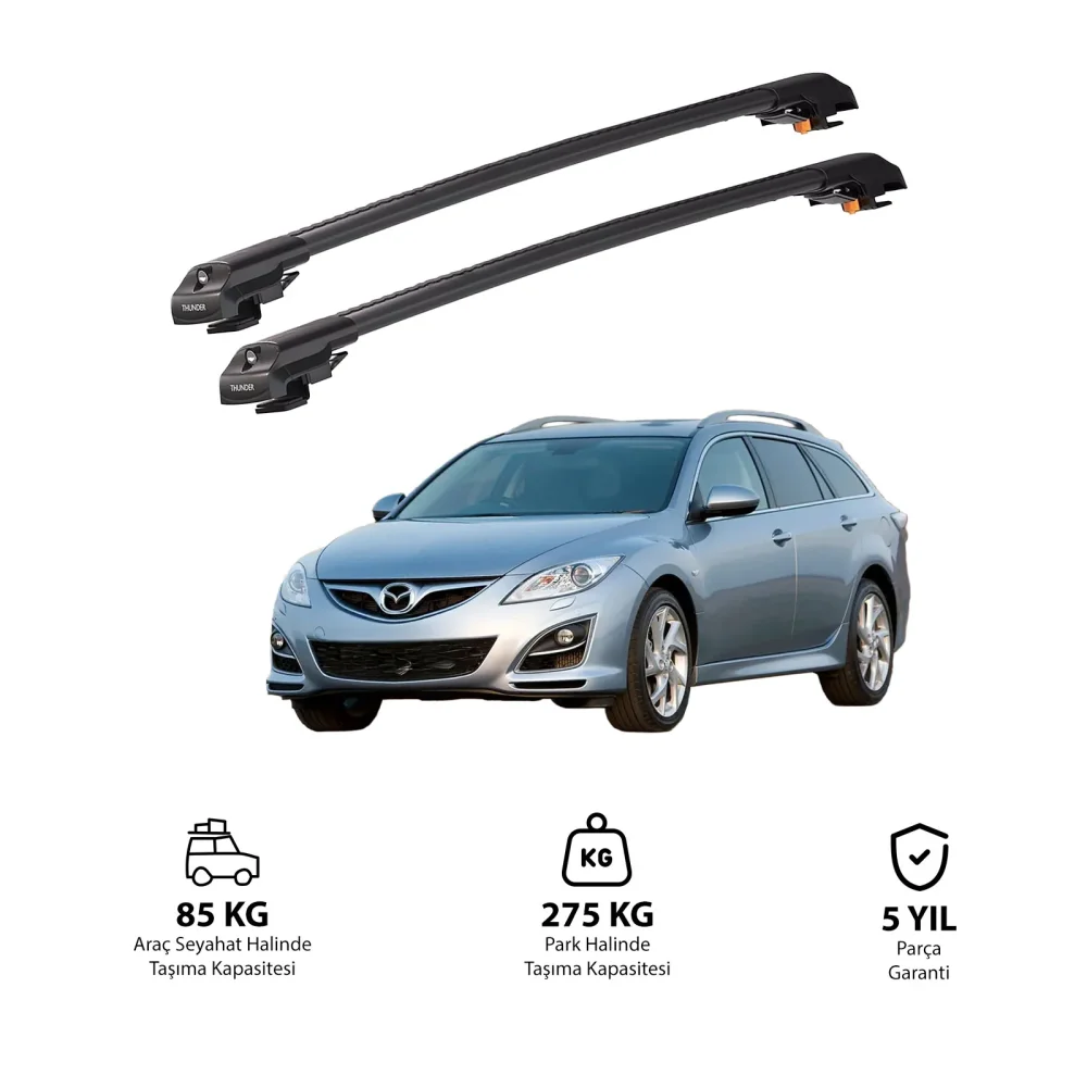 MAZDA 6 2008-2012 TRX1 Thunder Carrier Kilitli Ara Atkı Siyah