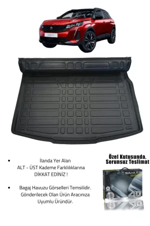 Sahler Peugeot 3008 2016-2024 Uyumlu 4.5D Premium Havuzlu Oto Paspas ve Liner Marka 3D ALT Bagaj Havuzu - Görsel 2