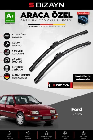 S-Dizayn Ford Sierra Ön Cam Silecek Seti 1982-1993 Premium Araca Özel 50-50 Cm A+ Kalite Aocs-1843