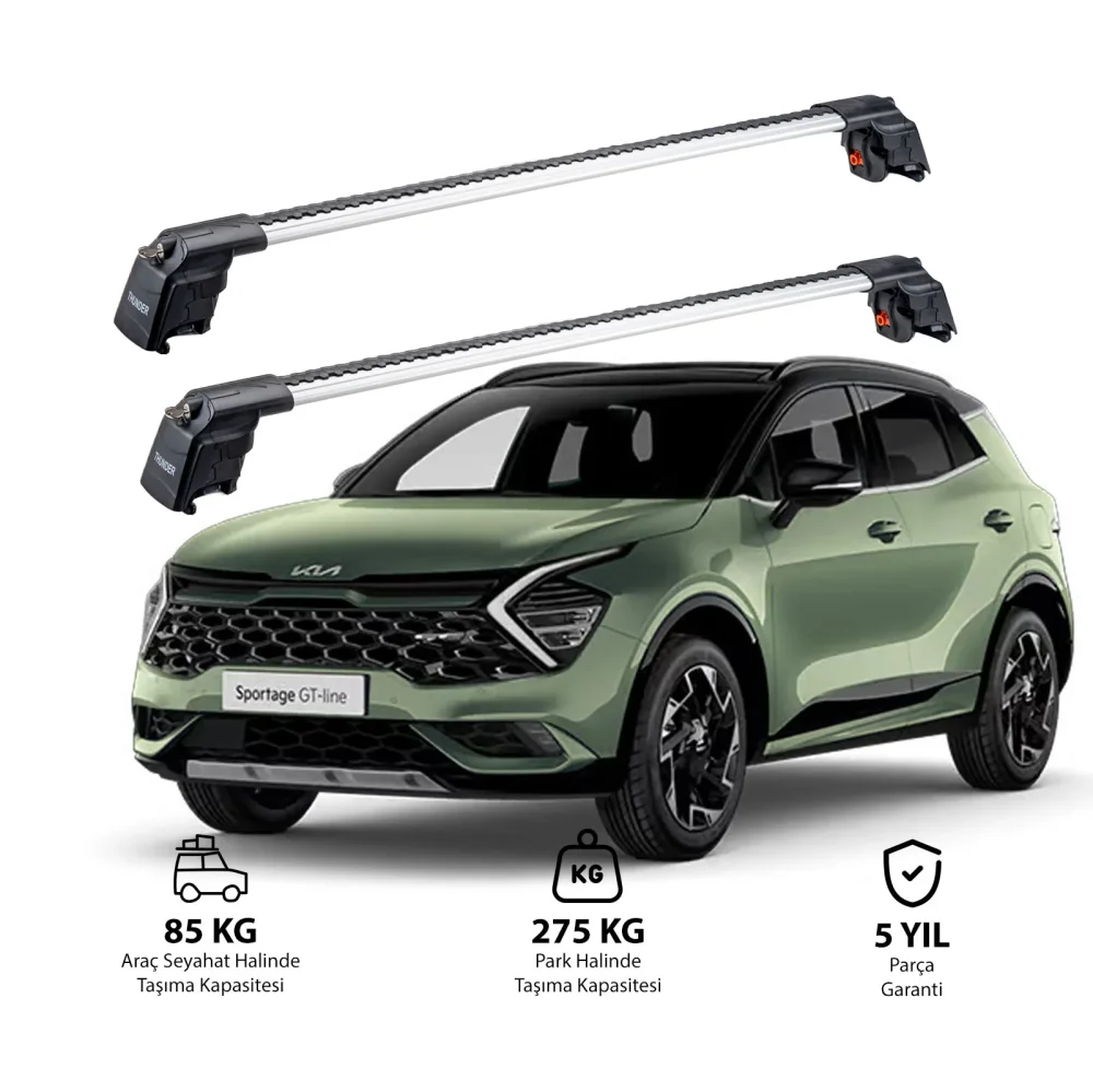 KIA NIRO 2017-sonrası TRX2 Thunder Carrier Ara Atkı Gri