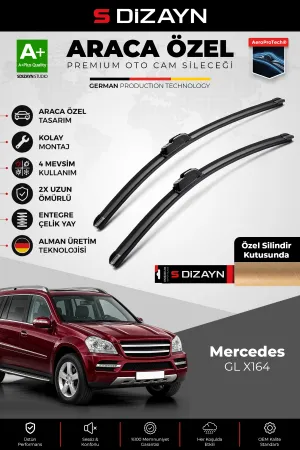 S-Dizayn Mercedes Gl X164 Ön Cam Silecek Seti 2006-2012 Premium Araca Özel 70-53 Cm A+ Kalite Aocs-1