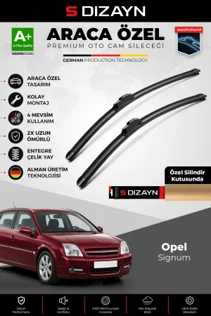 S-Dizayn Opel Signum Ön Cam Silecek Seti 2003-2008 Premium Araca Özel 60-48 Cm A+ Kalite Aocs-1896