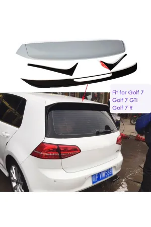 Vw golf 7 7,5 bagaj üstü spoiler 4 parça R20 model siyah boyalı thumb 3