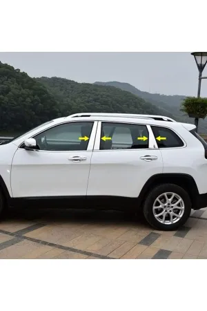Jeep Cherokee Kl Longitude 2014-2017 Krom Kapı Direk Aksesuarı 6P