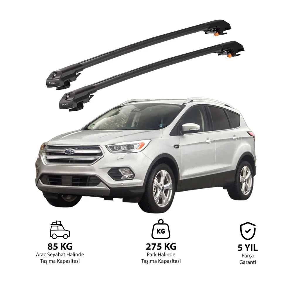 FORD KUGA 2013-2019 TRX1 Thunder Carrier Kilitli Ara Atkı Siyah