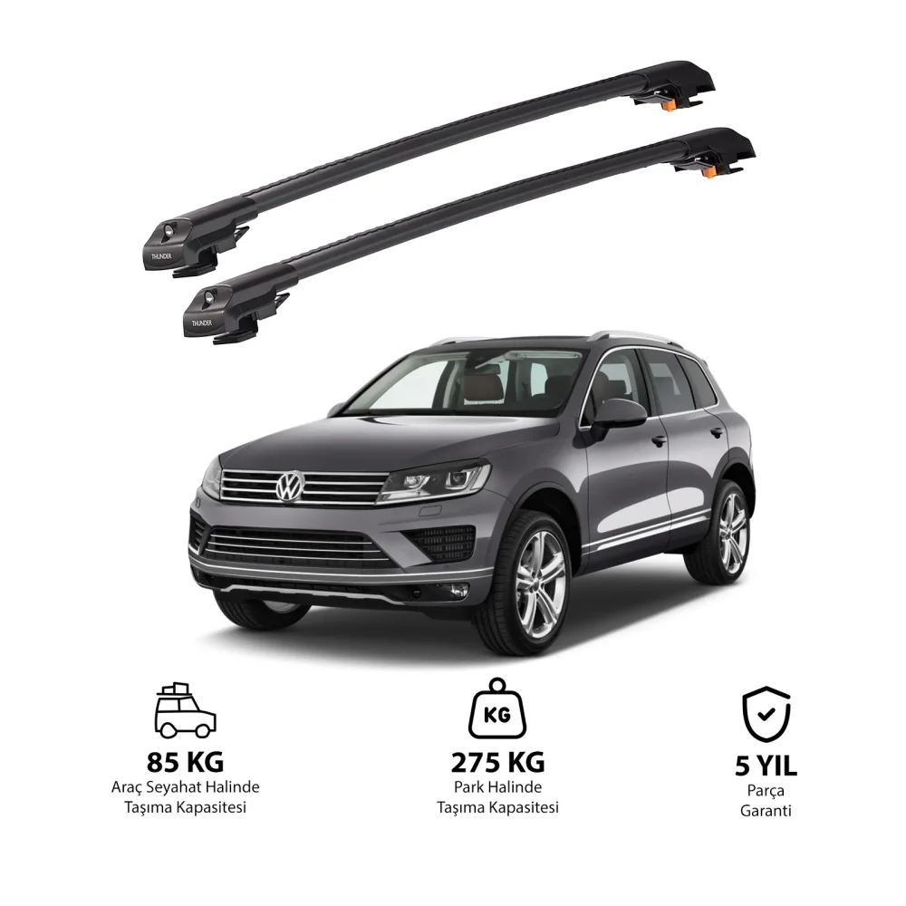 VOLKSWAGEN TOUAREG 2011-2018 TRX1 Thunder Carrier Kilitli Ara Atkı Siyah