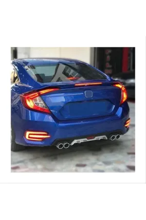 Honda civic fc5 uyumlu turbo spoiler si ışıklı boyasız 2016+ thumb 4