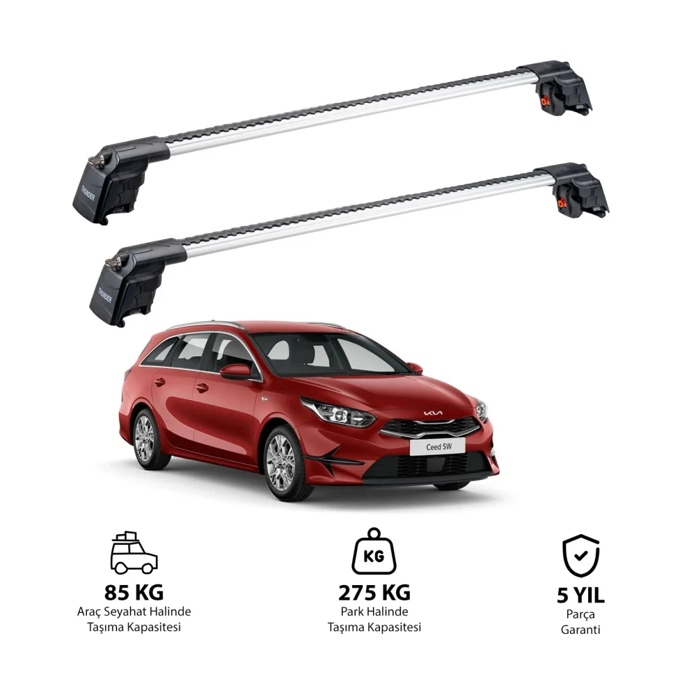 KIA CEED SPORTSWAGON 2013-2018 TRX2 Thunder Carrier Ara Atkı Gri