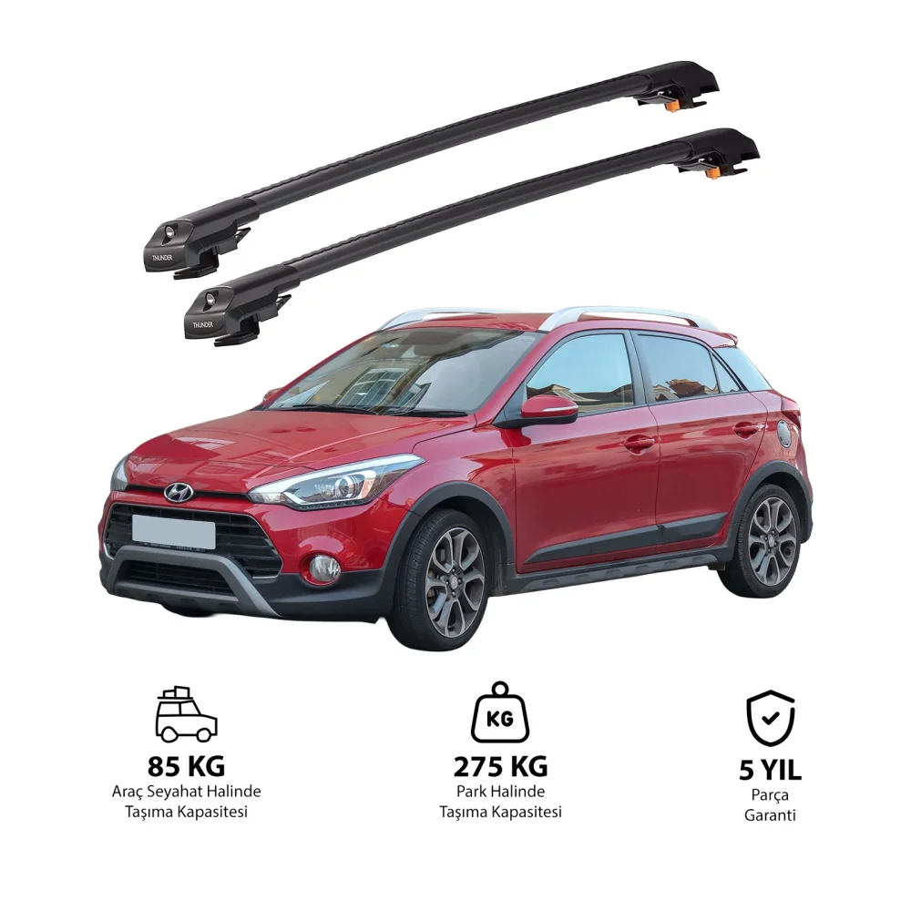 HYUNDAI i20 ACTIVE 2015 ve Sonrası TRX1 Thunder Carrier Kilitli Ara Atkı Siyah