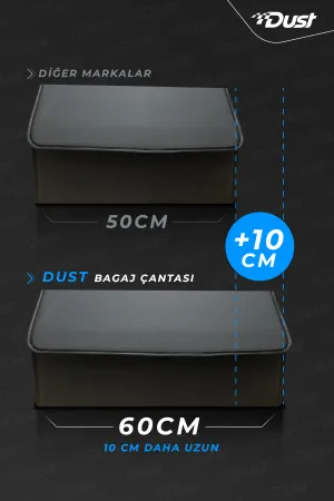Araba Bagaj Çantası – 60x30x30cm Oto Bagaj Organizer Kapaklı Cırtlı Düzenleyici thumb 5