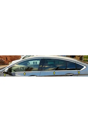 Opel Insignia 2017-2020 Krom Cam Çıtası Aksesuarı 8 Parça P.Çelik