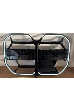 Bmw g22 g23 m4 cs ledli ön böbrek panjur ızgara pianoblack 2020+ thumb 2