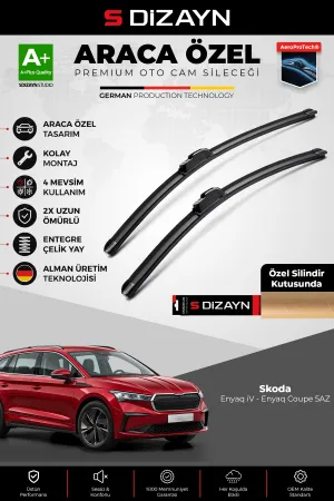 S-Dizayn Skoda Enyaq iV - Enyaq Coupe 5AZ Ön Cam Silecek Seti 2021-2025 Premium Araca Özel 70-45 Cm