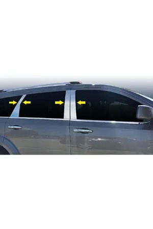 Dodge Journey Krom Kapı Direk Aksesuarı 8 Parça Paslanmaz Çelik