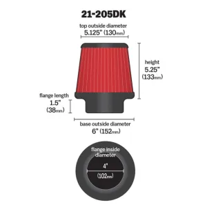 AEM Universal Hava Filtresi 21-205DK - Görsel 2