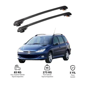 PEUGEOT 206 SW 2002-2008 TRX1 Thunder Carrier Kilitli Ara Atkı Siyah thumb 1
