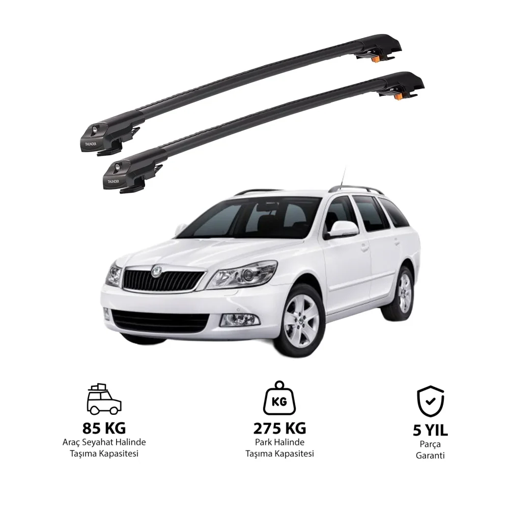 SKODA OCTAVIA 2004-2012 TRX1 Thunder Carrier Kilitli Ara Atkı Siyah