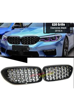 AUTOGP Bmw G30 ön panjur böbrek diamond model piano black 2017 / 2020 thumb 2