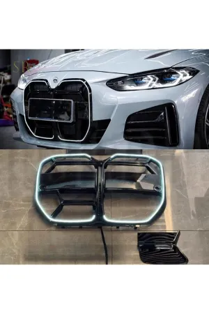 Bmw g22 g23 m4 cs ledli ön böbrek panjur ızgara pianoblack 2020+ thumb 3