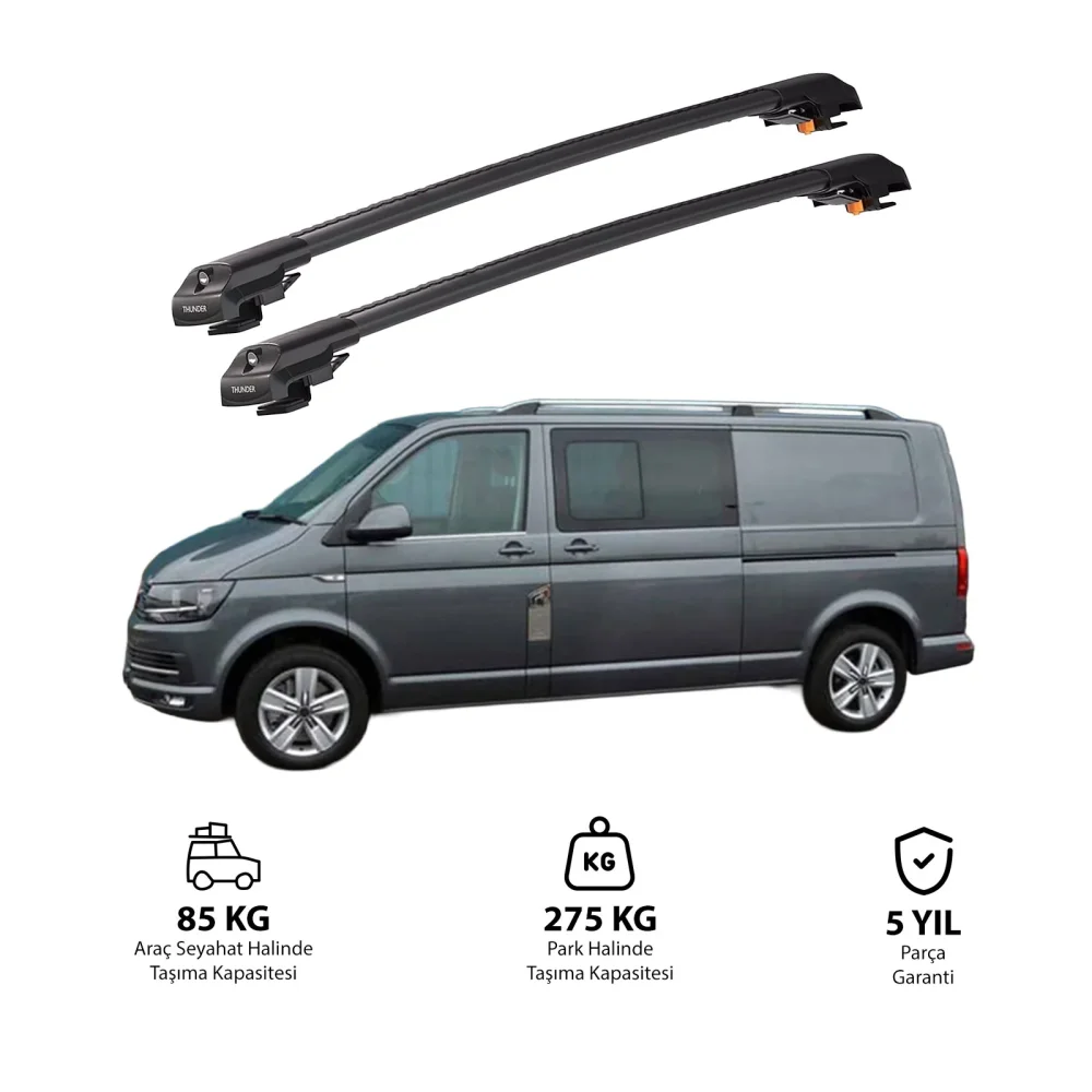 VOLKSWAGEN MULTIVAN 2016 ve Sonrası TRX1 Thunder Carrier Kilitli Ara Atkı Siyah