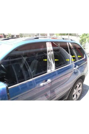 Bmw X5 1999-2006 Krom Kapı Direk Aksesuarı 8 Parça P. Çelik